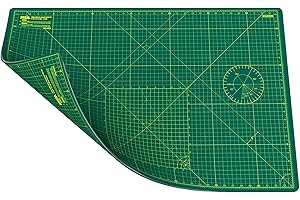 ANSIO Craft Cutting Mat Self Healing A1 Double Sided 5 Layers - Quilting, Sewing, Scrapbooking, Fabric & Papercraft - Imperial/Metric 34 Inch x 22.5 Inch / 89cm x 59cm - Green/Green