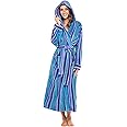 Alexander Del Rossa Womens Robe, Long Plush Bathrobe with Hood, Hooded Robes for Women Plus Size Bath Robe