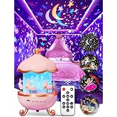 PIKOY Carousel Night Light for Kids, 15 Star Projector | 315 Colors &amp; 3 Brightness Levels, 360&deg; Remote Control &amp; 1200mAh Unic