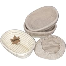 Baguette Banneton - Juego De 2 Cestas De Pan Con Forro De Lino (38 Cm, Ratán Natural
