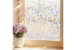 ‎SHINFLY shinfly Fensterfolie Blickdicht Selbsthaftend | Sichtschutzfolie Fenster | Fensterfolie Bunt Statisch Haftend 44,5 x 200 cm | Stained Glass Window Film Anti-UV Für Büro Wohnzimmer Schlafzimmer Küche