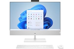 HP Pavilion 27-ca2002ss Todo en uno - Ordenador de 27" Full HD (Intel Core i7-13700T, 16GB RAM, 1TB SSD, Gráficos NVIDIA GeForce RTX 3050, Windows 11 Home) Plata y Blanco