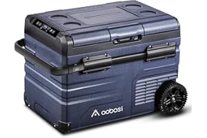 AAOBOSI Frigo Portatile, Frigo Per Auto Doppia Zona, Frigorifero da Viaggio con WiFi, -20 ℃ a 20℃, 12/24V DC e 100/240V AC,Per Auto, Camion, Camper, Barca e Presa Di Corrente