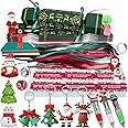 15 Packs Christmas Crackers, Make Your Own Christmas Crackers Kit, Diy Christmas Crackers Bulk, Christmas Party Cracker Candy Paper Boxes Novelty Decorations with Hats Riddle Cards Prize, No Snap