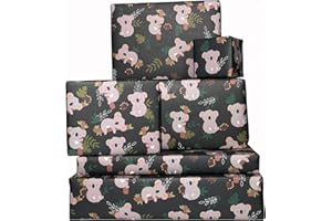 Central 23 - Carta Regalo Trendy Per Donne - Piante Verdi e Koala - 6 Fogli di Carta Regalo - Compleanni - 21esimo 18esimo - Riciclabile