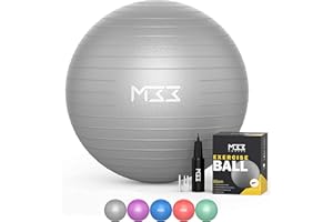 MODE33 Mode 33 Gymnastikball - 55 bis 85 cm extra Dicker Anti-Burst Yogaball mit Luftpumpe - Übungsball für Fitness, Pilates, Schwangerschaft, Büro, Sitzball - Core-Training
