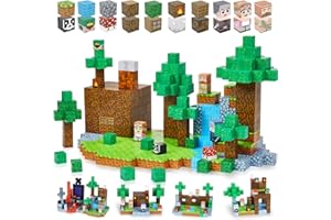 Gleamkid Magnetische Bausteine, Magnetisches Block-Abenteuerspiel zum Aufbau Einer Bergbauwelt, Geschenke für Jungen und Mädchen ab 3 Jahren, 123 Stück Magnetic Blocks,STEM Sensorik Spielzeug