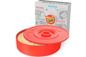 A TODA LECHE Tortilla Warmer - Tortillero Messicano Rosso per Mantenere Tortillas Messicane Calde - Fajitas - Burritos Messicano - Quesadillas - Tacos Messicani - 22 cm