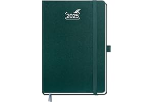 BEZEND Agenda 2025 A5 in Italiano | Agenda Settimanale con Carta da 120 g/m² e Pagine di Note Punteggiate,14,8 x 21,5 cm Copertina Rigida - Verde Scuro