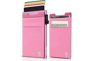 TOYFID Pop up Credit Card Wallet for Men-Metal Slim Minimalist Cards Holder with Money Pocket-RFID Blocking&Ultralight 6079 Aviation Aluminum Wallet-Automtic Card Case Wallet