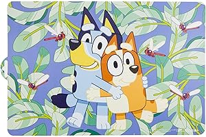 Stor Bluey Children's Rectangular Placemat, Large, Blue, Cartoon Pattern, Spill Resistant, Polyester, Machine Wash