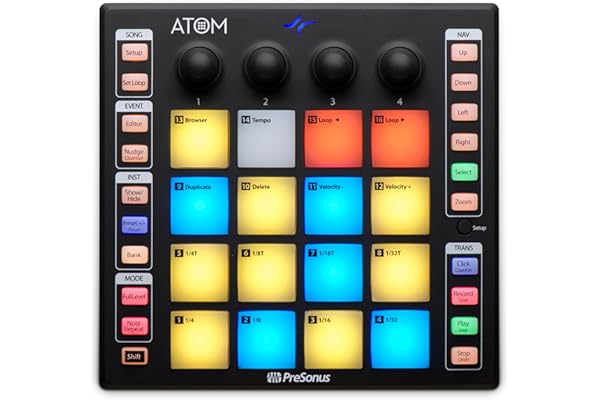PreSonus ATOM, Contrôleur MIDI, Contrôleur de Pad pour Production Musicale et Performance avec Studio One Artist, Ableton Live Lite et Bundle de Logiciels d'Enregistrement Studio Magic