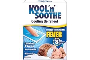 KOOL 'N' SOOTHE Fever Cooling Gel Sheets/ 4 Pack/Children 1+ Year/Immediate Cooling Relief for Fever