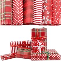 6 Rouleaux Papier Cadeau Noël - 43 Cm X 3 M Chacun + Accessoires (Ruban, Cartes) - Pour Emballage Cadeaux Fêtes