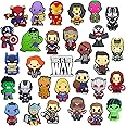 EGEKTBH 30Pcs Superhero Shoe Charms, The Avengers/Spider ManShoe Decoration Accessories for Shoe Clog Sandals Bracelets for Child and Adults Birthday Party Favor Gifts