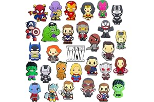 EGEKTBH 30Pcs Superhero Shoe Charms, The Avengers/Spider ManShoe Decoration Accessories for Shoe Clog Sandals Bracelets for Child and Adults Birthday Party Favor Gifts