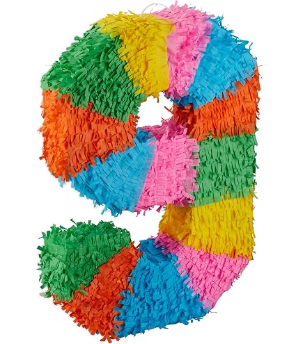 Fax Potato Zahlen-Piñata – Nummer 6 – Mit Schläger & Augenbinde – 50 Cm Hoch – Stabiler Karton – Ideal Für Geburtstage, Jubiläen & Partys