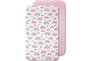 Lovely Hippo Draps Housses Cododo Compatible Neste Up, 100% Coton - Fabriqué en Europe (55 x 90 cm, Arc-en-Ciel)