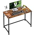 VASAGLE Computer Desk, Writing Desk, Small Office Table, 50 x 100 x 75 cm, Study, Home Office, Simple Assembly, Steel, Industrial Design, Rustic Brown and Black LWD41X