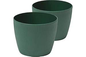 ‎TYMAR Tymar Blumentopf, 2er-Pack, Runde Form, Übertopf ((2pack) Avocado, ø 25,5 cm)