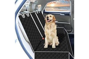 Lydonberg Dog Car Back Seat Cover with Side Flaps- Waterproof ScratchProof Nonslip Universal fits All Cars(Black)