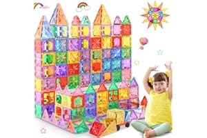Perbabe Construction Magnetique Enfant, 61 Pièces Jeux Magnetique Enfant Plus Forts Jouets Magnétiques 3D STEM Blocs de Construction Magnétiques Cadeaux pour Enfants à Partir de 3 4 5 6 7 8 Ans
