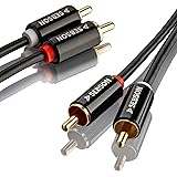 SEBSON RCA Audio Cable 2m, 2-male to 2-male RCA Plugs, RCA Phono Cable for Amplifier, Speakers, Soundbar, Home Cinema and HiF
