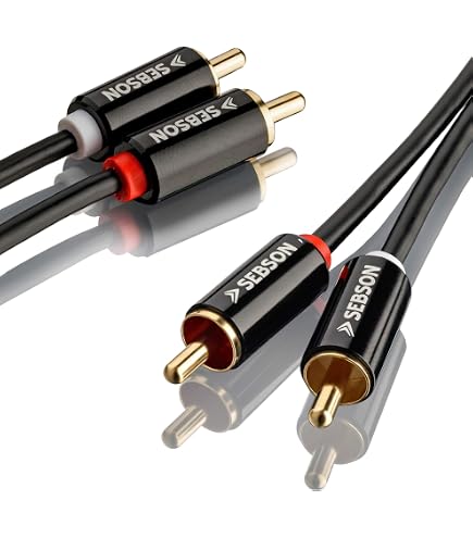 Cavo RCA Doppio JZK Da 3m – 2 Maschi A 2 Maschi, Schermato Per Audio Hi-fi, Home Theater E Subwoofer