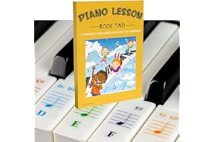 QMG Piano Lezioni Book2: Una guida completa per principianti (88 adesivi chiave + libro)