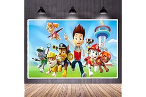 FORNINC Paw Geburtstag deko, Dog Fotowand Geburtstag, Paw Dog Hintergrund, Foto Hintergrund Geburtstagsdeko Dekoration, Hintergrund Geburtstag, Artydekorationen Kinder（80cmx120cm）
