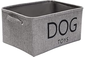 Pethiy Płócienne pudełka na zabawki dla psa kosz pudełko na zabawki dla zwierząt domowych kosz do przechowywania zabawek dla zwierząt - 40 cm (16 cali) x 30 cm (12 cali) x 20 cm (8 cali) - szary