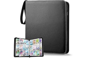 Album för 900 kort, TCG-album med 3 ringar | Vattentät PU-förvaring med dragkedja, kompatibel med Pokemon, Magic, One Piece, Yu Gi Oh och Panini