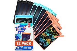 Riff Ruffle Goodie Gifts LCD Writing Tablet for Kids - 12-Pack Writing Tablets, 6.5" Doodle Board, One-Click Erasure, Easy to Use Drawing Board - LCD Tablet Writing Board Gifts, Kids Drawing Pad Toys