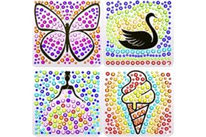 Euclidean Cube Suncatcher Craft Kits for Kids, 4 Themes Window Gem Art Set, Great Gifts & Fun Arts and Crafts Activity for Children 6 7 8 9 10 11 12