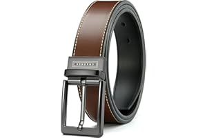 CHAOREN Cinturones Hombre Cuero Reversible,Cinturon Hombre Reversible 35mm， Para Traje de Negocios y Pantalones Vaqueros, Cinturón Hombre Reversible dos Colores