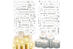 YKHSUAOU 8PCS Kerzentattoos Weihnachten,Kerzentattoos，Kerzenaufkleber sticker,Dekorieren Sprüche Glückslicht Lieblingsmens Wunschlicht Kerzenfolie,Kerzensprüche (Schwarz)