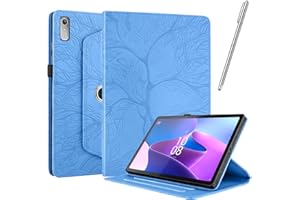 Netany Funda para Lenovo Tab P11 (2Nd Gen, 11.5 Pulgada) con lápiz Capacitivo, Piel sintética con Tapa función Atril Soporte para lápiz Árbol de La Vida Funda - Azul