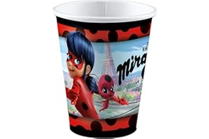 Amscan 9902874 Miraculous Cups Pack of 8 Paper Capacity 250 ml Party Tableware Pack of 1
