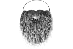 YOLEV Fake Beard Costume Realistic Beard with Elastic Rope Easy To Wear Fake Mustache Old Man Woman Costume Beard For Adult Halloween Christmas Cosplay Party Accessories