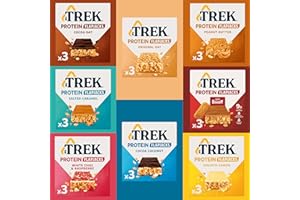 FREE FROM DIRECT Trek Protein Flapjacks Bars 24 x 50g - Mixed Case Variety Pack - Natural Ingredients Snacks, Vegan Protein Bar