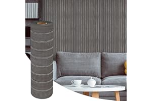 OUGPIU Faux Wood Wall Panels,40cm*3m (1.2m²) Peel and Stick 3D Wall Panels for Wall and Ceiling Decoration,Elastic PVC Wall Covering Panels,Moisture Resistant Waterproof Self Adhesive Tile