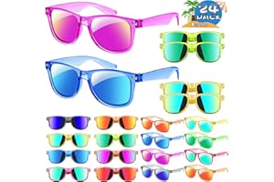 Mikulala 24Pack Kids Sunglasses,Neon Sunglasses in Bulk Party Bag Fillers for Kids,Party Sunglasses Great Gifts for Birthday Easter Party Supplies