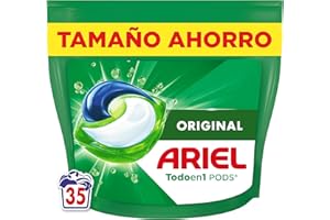 Ariel Todo En 1 PODS, Detergente Líquido Para Lavadora 35 Capsulas/Pastillas, Original, 5 Acciones Para Una Limpieza Increíble