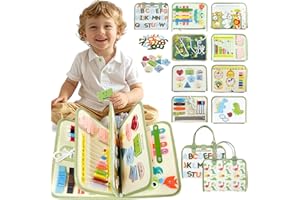 SUMTOCO Busy Board, Busy Book for Toddlers, Montessori Toys, Toddler Travel Toys, Baby Travel Toys, Plane Activities for Kids, Toddler Airplane Activities, Sensory Toys, Gift for Boys Girls