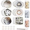 Silicone Resin Moulds Coaster Kit for Beginners - 20PCS Molds, Epoxy Resin Casting DIY Agate Home Decoration with 3 Gold Foil Flakes