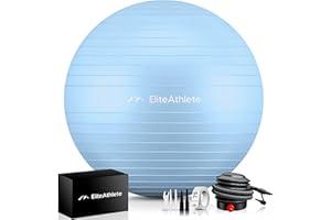 EliteAthlete Gymnastikball Sitzball Büro ergonomisch mit Anti Burst System - Fitness Pilates Schwangerschaft - Schwangerschaftsball Fitnessball Yogaball - Yoga Ball inkl. Luftpumpe