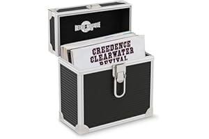 RETRO MUSIQUE Rereo Musique Custodia in alluminio da 7" vinile Record EP Contiene fino a 35 EP Include 35 maniche esterne vinile Record (Nero)