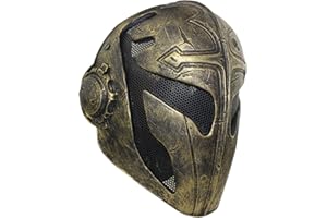 WLXW Masque Tactique de Cosplay Homme, Masque Complet Templar Cross King FRP, Adapté À la Protection Airsoft Paintball, Mascarade de Film Prop