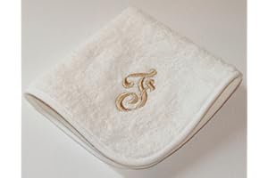 RICAMI FIORENTINI BALDI Ricami FIORENTINI Idea Regalo Lavette con Ricamo Iniziale Cotone 100% Made in Italy (F)