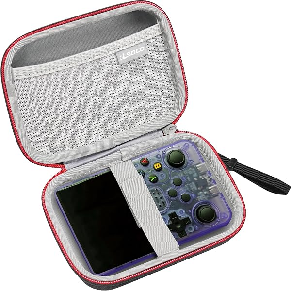 Film de protection pour console de jeu + sac de rangement pour console de jeu R36S/R35S/RGB20S - Coque rigide - Accessoire de jeu (2 pièces + violet